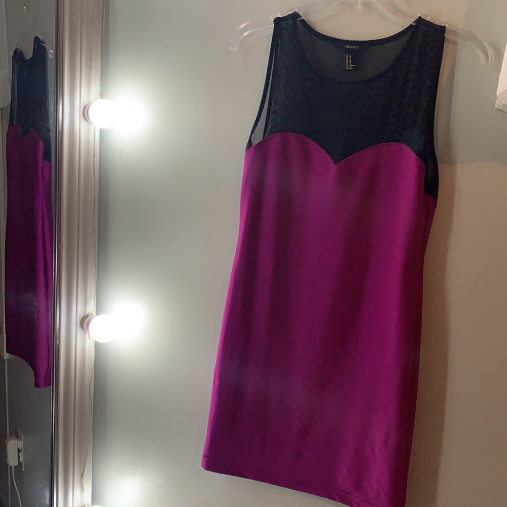 Mini Violet and Black see thru dress